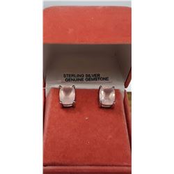#17 - STERLING SILVER & ROSE QUARTZ STUD EARRINGS