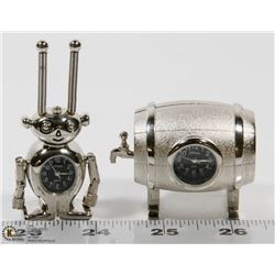 NEW ORNAMENTAL DESKTOP MINI CLOCKS SILVER TONE