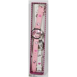 2PC HELLO KITTY WATCHES WHITE & PINK STRAPS.