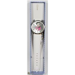 HELLO KITTY WATCH WITH WHITE STRAP.