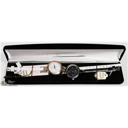 2PC KEZZIE WATCH WITH BLACK AND WHITE STRAPS.