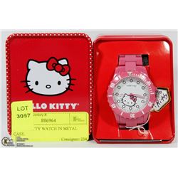 HELLO KITTY WATCH IN METAL CASE.