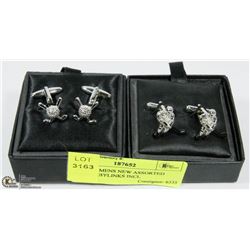 LOT OF 2 MENS NEW ASSORTED SPORT CUFFLINKS INCL