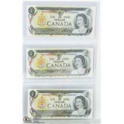 CANADIAN 1973 DOLLAR BILL SET.