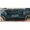 Image 2 : PAIR OF DARK BLUE FABRIC DESIGNER COUCHES