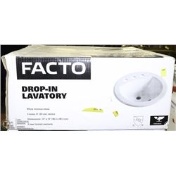 NEW DROP IN ROUND SINK 19"X19:"