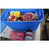Image 1 : TOTE OF CONTAINERS THERMOS AND PLASTIC BOWLS