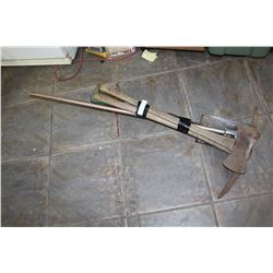 PICK AXE EDGER AND SHOVEL