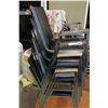 Image 2 : SIX BLACK STACKING ARMCHAIRS AND GREY CHAIR