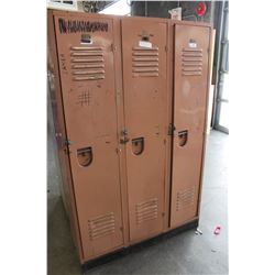 VINTAGE THREE BANK METAL LOCKER