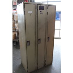 THREE BANK METAL LOCKER