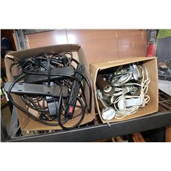 LOT OF POWER BARS AND EXTENSION CORDS AND CLIP LGIHTS