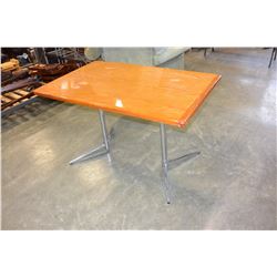 RETRO OAK AND CHROME PUB TABLE