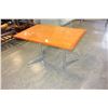 Image 1 : RETRO OAK AND CHROME PUB TABLE