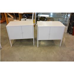 TWO SMALL GREY METAL CABINETS