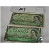 Image 1 : 2 1967 CANADIAN DOLLAR BILLS, CENTENNIAL SERIAL NUMBER 1867-1967