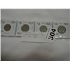 Image 1 : 4 CANADIAN NICKELS, 1924, 1927, 1928, 1929