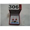 Image 1 : 14KT YELLOW GOLD GENUINE RUBY AND MOONSTONE EARRINGS RETAIL $600.00