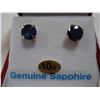 Image 2 : 10KT WHITE GOLD GENUINE SAPPHIRE EARRINGS RETAIL $400.00