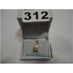 14KT YELLOW GOLD SOUTH SEA PEARL AND DIAMOND PENDANT RETAIL $250.00