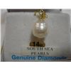 Image 2 : 14KT YELLOW GOLD SOUTH SEA PEARL AND DIAMOND PENDANT RETAIL $250.00