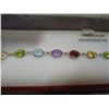 Image 2 : STERLING SILVER GENUINE GEMSTONE TENNIS BRACELET WITH APPRAISEL $1000.00