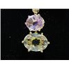 Image 2 : STERLING SILVER GOLD PLATED GENUINE PURPLE AND GREEN AMETHYST NECKLACE WITH APPRAISEL $1200.00
