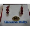 Image 2 : 14KT YELLOW GOLD GENUINE RUBY EARRINGS RETAIL $600.00