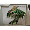 Image 2 : STERLING SILVER ENAMEL ENAMEL AND CUBIC ZIRCONIA BIRD BROOCH WITH APPRAISEL $600.00