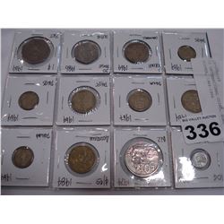 12 INTERNATIONAL COINS, SOME SILVER, 1964-1986