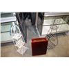 Image 1 : TWO METAL PLANTSTANDS AND LAP DESK