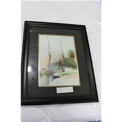 SIGNED AND DATED WATER COLOR OF SAILBOATS