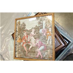 OAK FRAMED FRENCH STYLE TAPESTRY