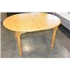Image 2 : ROUND MAPLE DINING TABLE AND FOUR HOOPBACK CHAIRS AND LEAF