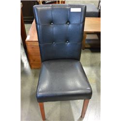 LEATHER BUTTON BACK DINING CHAIR