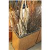 Image 1 : WICKER HAMPER WITH DECORATIVE WOOD STICKS