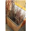 Image 1 : WICKER HAMPER WITH DECORATIVE WOOD STICKS