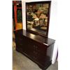 Image 1 : NEW CHERRY FINISH AVENZA 6 DRAWER DRESSER WITH MIRROR, RETAIL $899