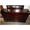 Image 2 : NEW CHERRY FINISH AVENZA 6 DRAWER DRESSER WITH MIRROR, RETAIL $899