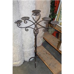 LARGE FIVE BANCH IRON CANDLESTAND