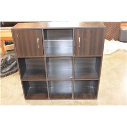 ESPRESSO FINISH CUBICLE SHELF WITH TWO DOORS