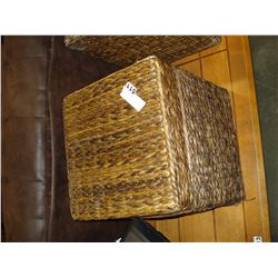 LIDDED WICKER BOX WITH WICKER CONTENTS