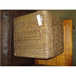 LIDDED WICKER BOX WITH WICKER CONTENTS