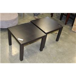 PAIR OF ESPRESSO FINISH ENDTABLES