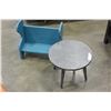 Image 1 : ROUND GREY ENDTABLE AND PAINTED KIDS BENCH
