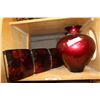 Image 1 : RED DECORATOR VASE AND LACQUER PANEL