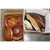 Image 1 : BOX OF TURNED WOODEN BOWLS AND BOX OF WOODEN DISHES