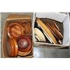 Image 1 : BOX OF TURNED WOODEN BOWLS AND BOX OF WOODEN DISHES