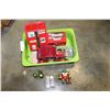 Image 1 : GREEN TRAY OF VINTAGE CARS AND TOOL TOYS