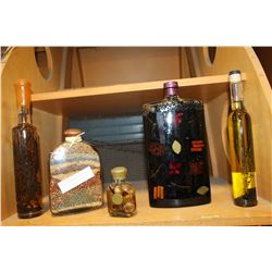 LOT OF DECORATOR OIL BOTTLES